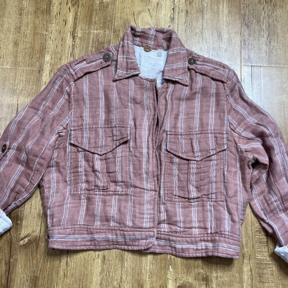 free people one button up Too  striped Xsmall Xs Multicolor - Picture 4 of 9